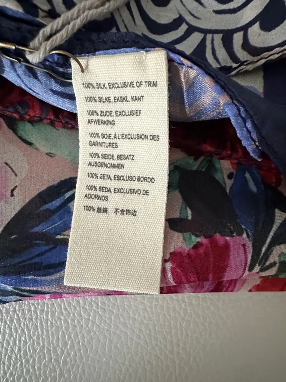 Johnny Was Pink Red Floral Silk Scarf